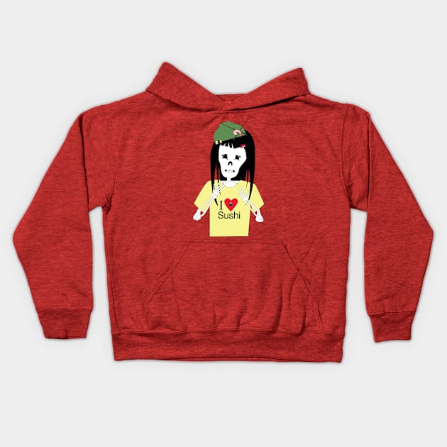 I Love Sushi Kids Hoodie by Edofest